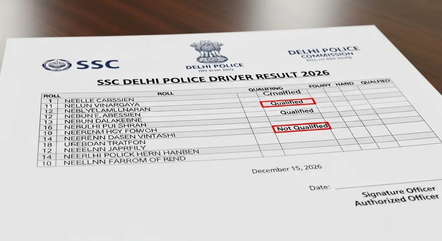 SSC Delhi Police Driver Result 2026